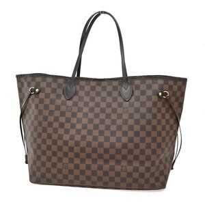 LOUIS VUITTON Neverfull GM Shoulder Tote Bag Damier Ebene Leather